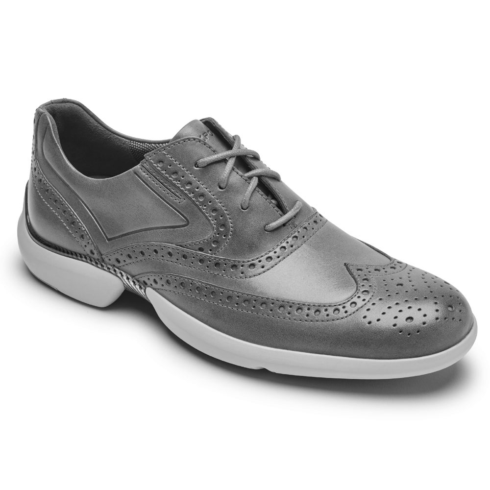 Rockport Singapore Mens Lace Up - Total Motion Advance Wingtip Grey - KL0654217